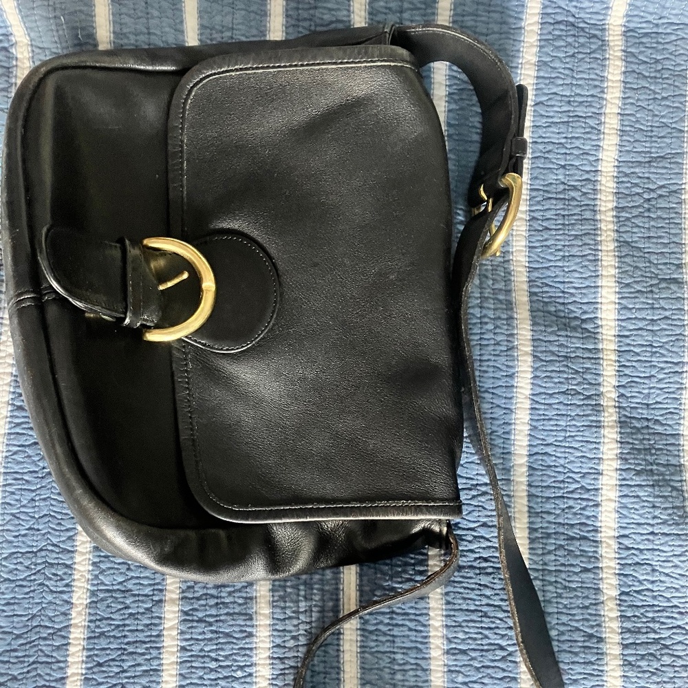 Black leather Coach Bag